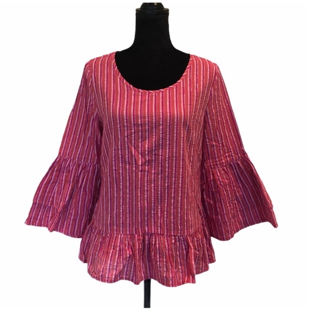 Luna Moon bohemian cotton exaggerated sleeve pullover casual blouse top medium